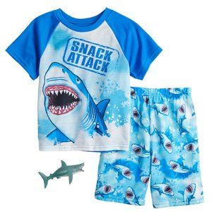 Up-Late - Boys Tee & Shorts Pajama Set - Shark